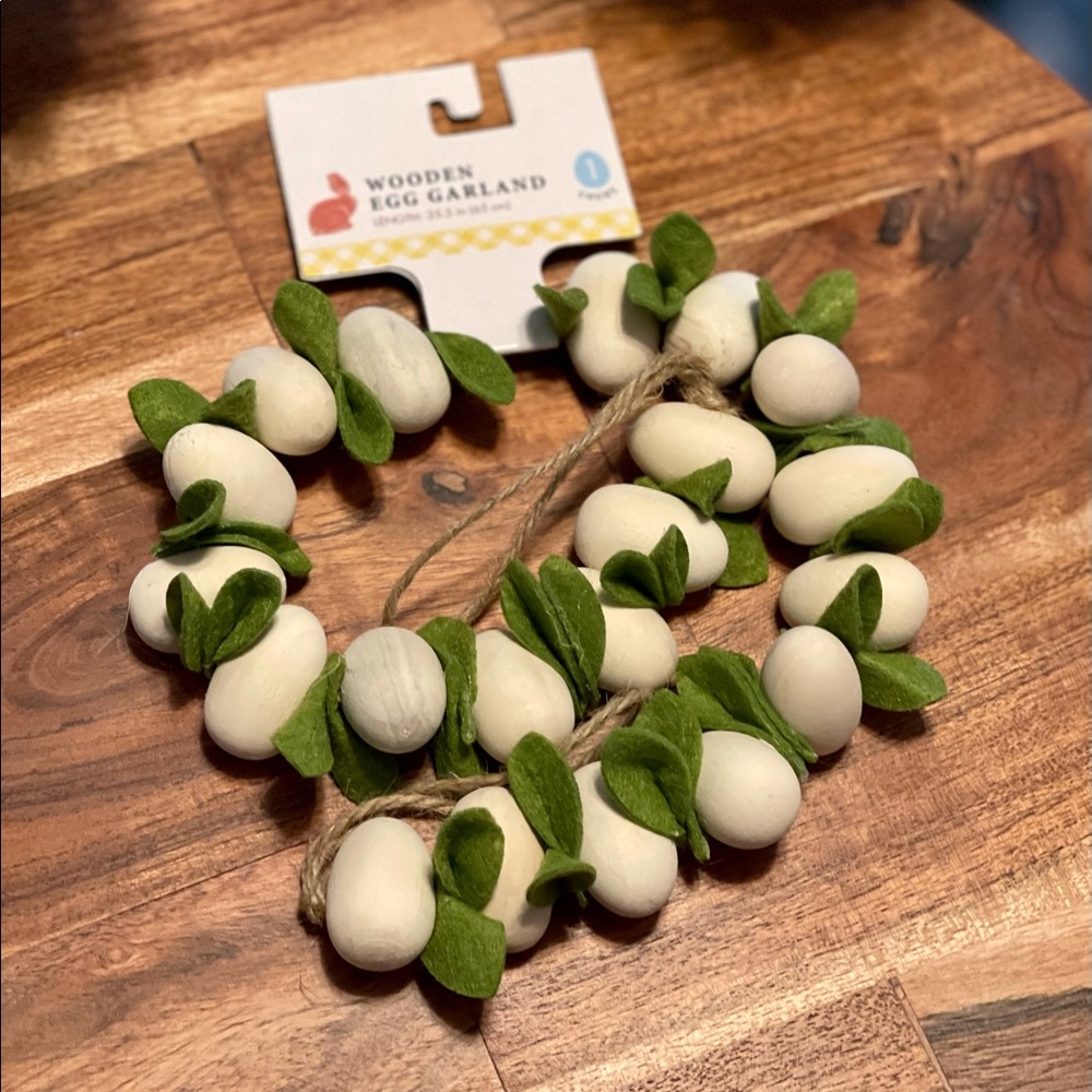 Target Wooden/ Natural Beaded Egg Garland